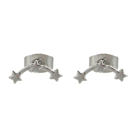 LUNA | SIlver Star Minimalist Stud Earrings - Picture 2 of 5